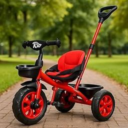 Rio Tricycle Eva Wheels Kids/Baby Tricycle, Cycle for Kids, Tricycle for Kids for 1.5 to 5 Years, Baby Cycle with Bottle Container & Storage Basket with Parental Control (Red)-image-99