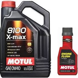 Motul 8100 X-max 0W40 API SN Fully Synthetic Gasoline and Diesel Engine Oil (4 L) and Engine Flush (250ml) Combo-14