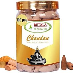 Betala Fragrance Chandan/Sandal Flavour Backflow Dhoop Cones, Back Flow Incense Cone Pack of 100 Pcs (100 Pcs)-image-61