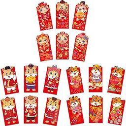 IMIKEYA 18pcs Chinese New Year Red Envelopes 3D Tiger New Year Lucky Money Packets Chinese Zodiac New Year Red Envelope Chinese Red Packets Hong Bao for 2022 New Year Spring Festival-29