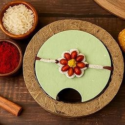 Amulya Farms Plantable Seed Rakhi for Brother with Roselle Flower Seeds | Pure Cotton | Handcrafted | Eco Friendly Rakhi | (Only Set of 1)-image-3