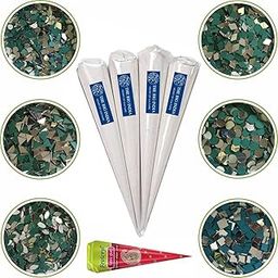 Combo Of Mirror Kit, Ceramic Cone & Unfinished Mdf Round Board For Lippan Art, Mandala Art, Craft Work (4 Ceramic Cone, 3 Shape Mirror Kit, 1 Mdf Round) (4 Ceramic Cone & 6 Shape Mirror), Black-image-15