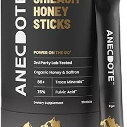 Anecdote Pure Himalayan Shilajit Honey Sticks with Organic Honey & Saffron | Boosts Stamina | Supports Immunity | 75% Fulvic Acid, 85+ Trace Minerals | No Added Sugar | 30 Sticks-image-20