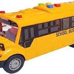 PLUSPOINT Yellow School Bus Toy with Flashing Lights & Sound, Friction Powered School Bus Toy for Kids with Sounds & Lights, Side Door Open, Great Gift Toys for Ages 2-4+ Kids, Boys, Girls-picture-17