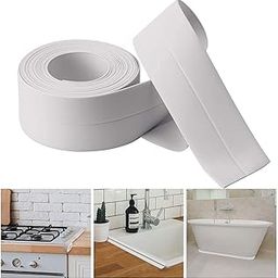 AJAGIYA STORE Waterproof Tape for Kitchen Sink Caulk Tape Strip Self Adhesive Bathroom Corner Caulking Sealing Tape Gap Sealer Waterproof Tape for Platform Basin Toilet 12.8m*3.8cm (White)-30