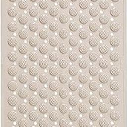 Nirgun Empex Anti Skid Bath Mat with Foot Scrubber for Bathroom | Silicone Shower Mat with Suction Cups & Drain Holes | Non Slip Floor Mat for Kids & Adults (70 x 35 cm, Beige)-image-9