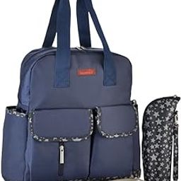 6 pcs Mummy Bags Baby Nappy Diaper Changing Bag Bottle Holder Handbag Blue-44