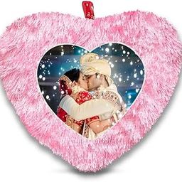 Fur Personalized Gift Photo Cushion for Boyfriend Girlfriend Husband Wife on Occasions Valentine's Day Birthday Anniversary Special Love Gift Heart 15x17 inch, Pink (PC50)-image-28