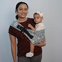 Soulslings Imbu Buckle Hip Sling Baby Carrier -100% Cotton - Frost | Baby Toddler Carrier | Baby Sling Carrier | Lightweight Sling Baby Carrier for Babies & Toddlers | Adjustable for 6 - 30 Months (Upto 20kg)-30