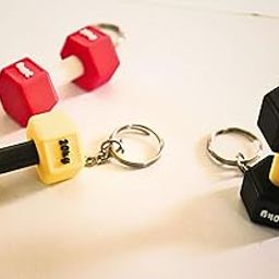 Miniature Dumbbell Keychain, Fitness Gym Gift, Personalized color and weight text-56