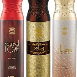 Ajmal Sacred Love & Wisal Dahab & Wisal Deodorant Spray - For Men & Women (200 ml, Pack of 3)-image-30