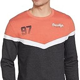 Men's Colourblocked Cotton Round Neck Sweatshirt-image-3