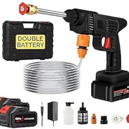 NOBILEA Double Battery Cordless Portable Wireless Pressure Washer Gun 48V 12000mAh High Pressure Water Gun for Car Wash and Bike Cleaning with Adjustable Nozzle and 5M Hose Pipe-image-68