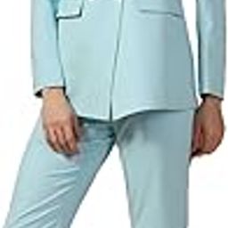 Formal 2 Piece Suit Set | Solid Color Comfort Fit Blazer with Trouser for Women-picture-45