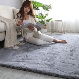 Amazelo Cart Shaggy Floor Carpets for Living Room, Elegant Bed Side Runner, Modern Carpets for Bedroom, Drawing Room, Kids Room, Soft Sofa Carpets for Living Room [Size 3x5 feet, Color Steal Grey]-image-45