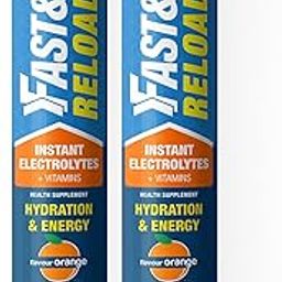Fast&Up Reload (10 Litres) Low Sugar energy drink for Instant Hydration - 20 Effervescent Tablets with all 5 Essential Electrolytes + Added Vitamins - Certified Electrolytes Drink - Orange flavour, Pack of 2-image-5
