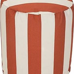 Majestic Home Goods Vertical Stripe Pouf, Small, Burnt Orange-image-23