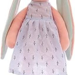 SCOOBA Frock Dress Rabbit Doll for Kids 45 cm - Polyfill Washable Cuddly Soft Plush Toy- Helps to Learn Role Play - 100% Safe for Kids (Satin Soft Blue)-94