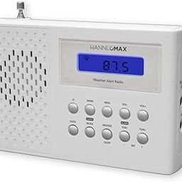 HANNLOMAX HX-512R Portable AM/FM/Weather Band Radio, Alarm Clock, LCD Display, Headphone Jack. (White)-picture-16