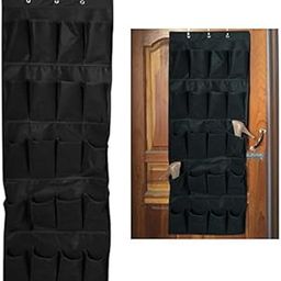 Delidge Fabric Over-The-Door Shoe Organizer, 24 Pocket Storage Rack Behind Door Nails Free with Hooks to Hang-12