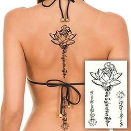 Temporary Tattoo For Girls Men Women Tribal Totems Black Sticker Size 19x12CM - 1PC. (8016)-image-34