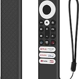 RAYA Silicone Remote Cover Compatible with TCL Tv Remote 2024 Model/TCL V6B Series/TCL C61B Series/TCL C655 Series QLED TV Remote Case with Lanyard [Remote NOT Included] (Black)-19