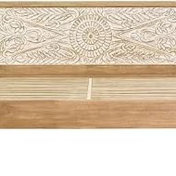 The Attic Jodhpur Bed|Natural Mango|King Size Bed|6x6.5 feet Mattress Solid Wood|Handcrafted to Perfection-image-49