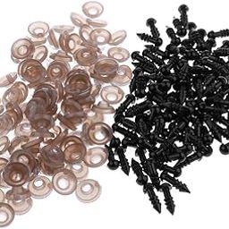 ATORSE 100 Pieces Black PVC Safety Eyes with Backs for Dolls DIY Making 5Mm-picture-29
