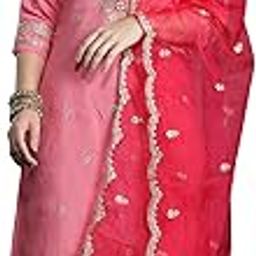 Women's Pink Silk Blend Embroidered Straight Kurta Pant With Dupatta-image-7