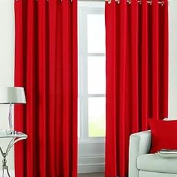 Raghav Polyester Double Piece Window Curtains_Red-image-66