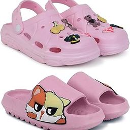 Combo Pack of 2 Slipper/Flip Flops/Slides/Clogs/Sandals with Adjustable Back Strap for Women (WCL-123,Pika)-image-73