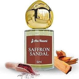 Abu Haami Saffron Sandal Attar | Kesar Chandan Natural Attar | Traditional Artisan Scent | Non-Alcoholic Roll-On Perfume for Men | 48 Hours Long Lasting Fragrance - 6ml-1