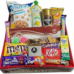 Food Library The Magic of Nature Diwali Gift Hamper Basket for Family/Friend/Corporate/Wedding/diwali/Christmas/Bhai dooj/rakhi (All Occasions) (Assorted snacks)-image-8