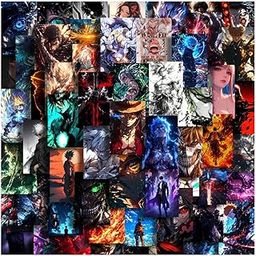 ArtistryWall Set of 63 Mix Anime Wall Posters 4x6 Inches | 300 GSM Thick Paper with Double Side Tape | Naruto, One Piece, Demon Slayer, Jujutsu Kaisen, Death Note | Anime Collage Kit-image-60