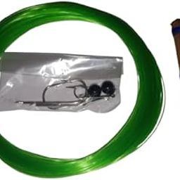 advancedestore Grade A Quality - Fishing Line - Fishing Wire (Green) - 22 Metres Approx - 90 MM - Plastic - Transparent and Also 6 Hooks in Different Sizes Pack of 1-image-1