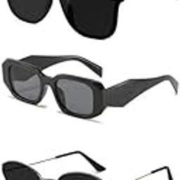 Unisex combo offer pack of 5 shades Unisex Fashion Sunglasses Set, 5 Pairs, Metal Frame, Black and Silver - Combo5-4617-image-21