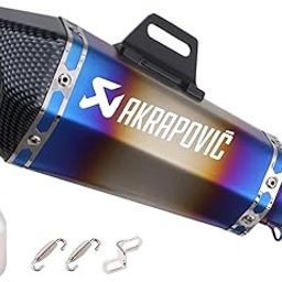 OTOROYS Universal Slip On Exhaust Silencer 36-51mm Muffler Pipe for All Motorcycle (Carbon Rainbo)-23