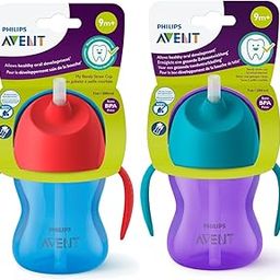 Philips Avent Sipper Bottle for Kids | No.1 Brand Recommended by Moms Worldwide | Leak Proof Design | Easy Grip with Silicone Handle | 9m+ | 200ml | Packof1 |(Blue/Purple)|SCF796/00-23