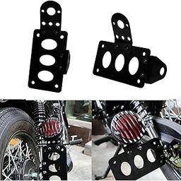 Generic Side Mount Motorcycle License Plate Number Plate Bracket Fit for Chopper Accessories Black License Plate Bracket (Steel tag Plate-7" x4 Diameter 3/4" or20mm, Black)-24