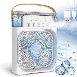 Portable-Air-Conditioner-Small-Ac-Quaite-Personal-Air-cooler-Usb-Power-Mini-Desktop-Cooling-Misting-fan-1/2/3-Timer-With-speed-360-Adjustable-For-Office-Room-Desk-And-Car-(Multi-color)-1