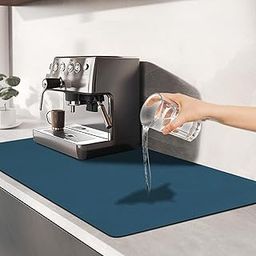 Waafy Dish Drying Mats for Kitchen Counter Coffee Mat Under Sink Mats for Kitchen Waterproof Dish Mat Drying Kitchen Mat Bar Mats for Countertop Coffee Bar Accessories (50*40 cm ) (Navy Blue)-image-65
