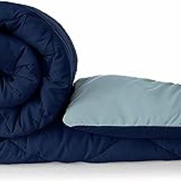 AEROHAVEN 220 GSM Microfiber All-Weather Solid Single Size Bed Reversible Comforter AC Quilt Blanket - (Single, Royal Blue and Mild Blue)-10