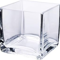 DECENT GLASS Glass Tall Square Vase (4 Inch, Clear)-image-99