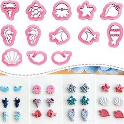 Dhanishtha | Ocean Animal Polymer Clay Cutter Cutters | Clay Cutter Clay Tool | Basic Shapes Earing Making Tools | Clay Cutter Tool Jewellery Making Tools | Color May Vary | Set of 13 Cutters |-picture-15