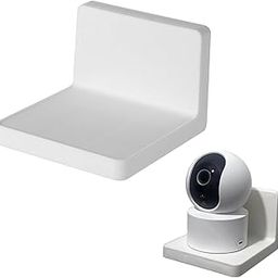 HASTHIP® 2PCS Wall Mount Camera Shelf- Small Wall Shelf Wall Holder No Drill Self Adhesive Universal Small Floating Shelf for Security Cameras, Speakers, Wireless Cameras, White-image-71