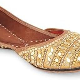 Luminious Golden Punjabi Jutti for Women | Mojari for Ladies | Bridal Juti-image-3