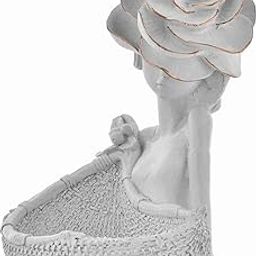 PRIYANKA CREATIONS Decorative White Lady with Basket Statue for Home Decor Showpiece Figurine-image-81