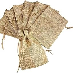 DMS RETAIL Jute Stylish Bags Storage Potli Pouches for Small Gifts, Money, Chocolates Women Wallet, Gift Bags, Return Gift, Handbag for Christmas, New Year Gifting 8X10 CMS Pack Of (50)-image-90
