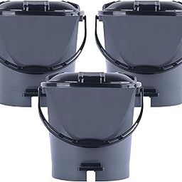 Heart Home Pack of 3 Plastic Dustbin for Home with Pedal, Lid & Handle | 7 Ltr Dustbin for Kitchen, Bathroom & Office | Garbage Bin for Wet or Dry Waste | Check Dhakkan- Grey & Black-20