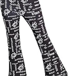 D’Chica High Waist Printed Flared Leggings with Pockets for Womens, Stretchable Ankle Length Palazzo Trouser Pants, Bell Bottom Trousers for Women, Activewear Leggings for Yoga, Zumba & Cardio-image-52